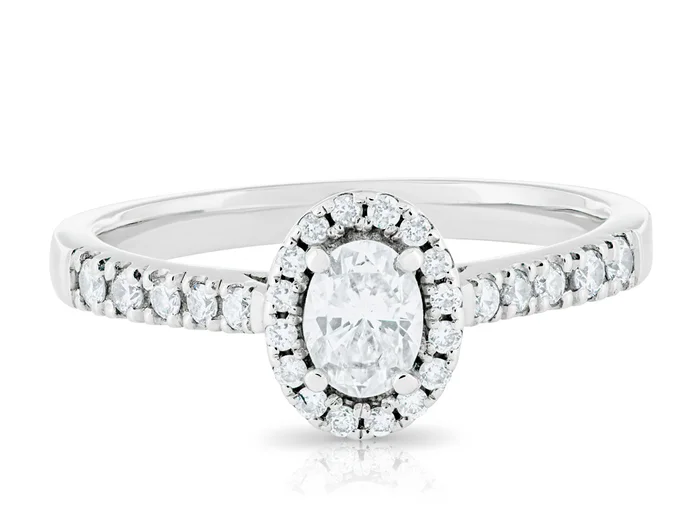0.50ct Diamond Oval Cut Halo Ring