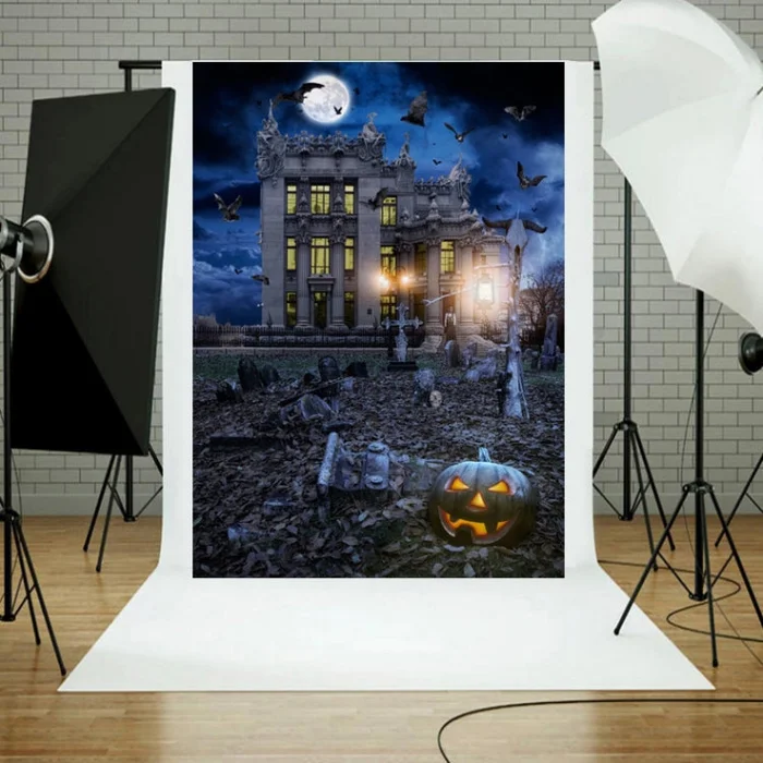 1.25×0.8m Holiday Party Photography Background Halloween Decoration Hanging Cloth, Style: C-1250