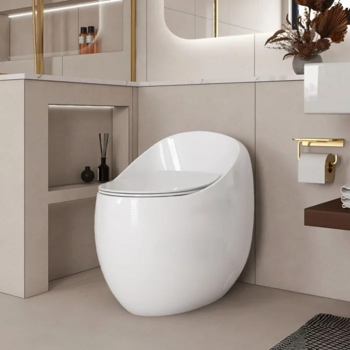 1-Piece 1.28 GPF Single Flush Egg Shape Toilet in Glossy White GL-W2973P248391