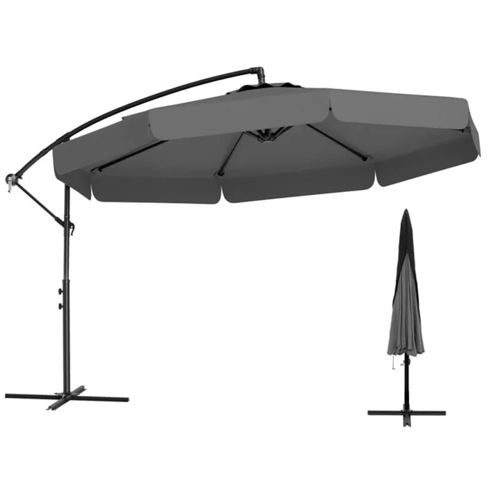 10 Feet Patio Cantilever Umbrella – Gray 86774964