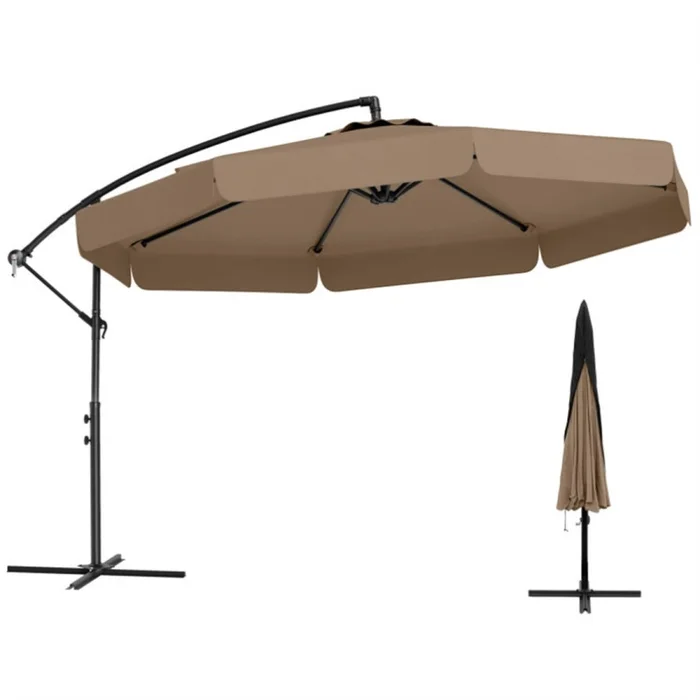 10 Feet Patio Cantilever Umbrella – Taupe 16606526