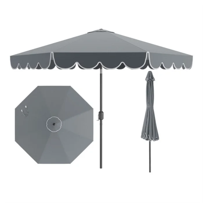 10 Feet Patio Umbrella with Crank Tilt Adjustment – Gray 50242694