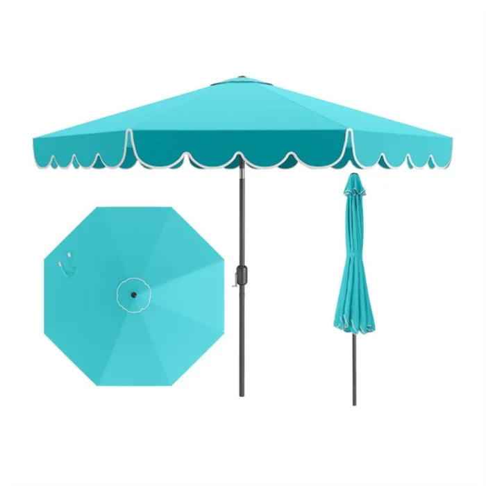 10 Feet Patio Umbrella with Crank Tilt Adjustment – Turquoise 93531992