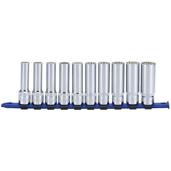 10 PC. 1/2IN DR. 12 PT DEEP SOCKET SET METRIC