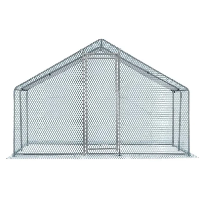 10 x 10 ft Large Metal Chicken Coop, Walk-in Poultry Cage Chicken Hen Run House with Waterproof 97159407