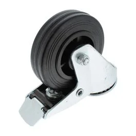 100mm Dia C/Rubber Tyre Swivel Castor – PP Ctr & Roller Bearing Single Hole