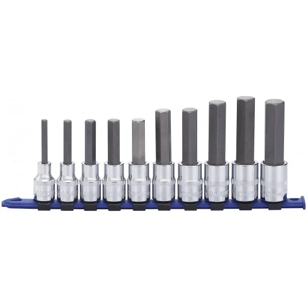 10PC 1/2DR METRIC HEX SOCKET SET