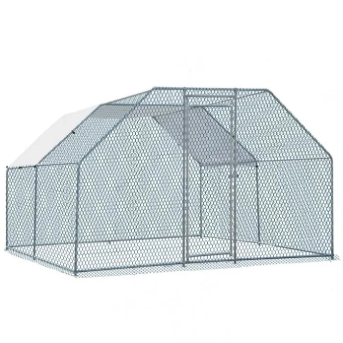 13.1×9.8×6.5ft Large Metal Chicken Coop with Run, Walk-in Poultry Cage with Waterproof Cover & Arc 87088586