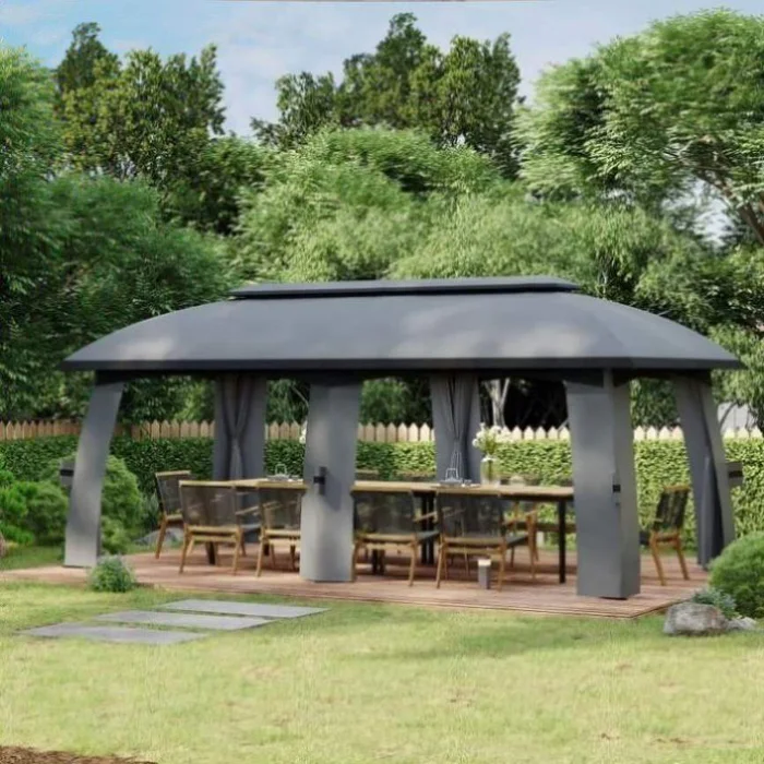 13ft x 13ft Patio Gazebo-Gray-AS 89770979