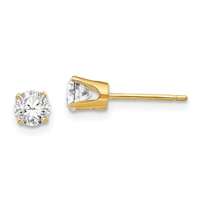 14k 4.25mm CZ stud earrings