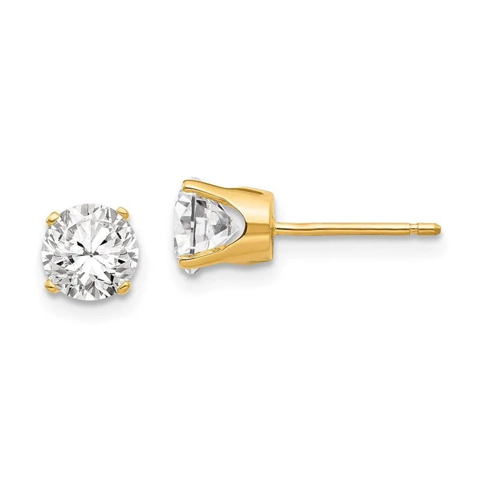 14k 5.5mm CZ stud earrings