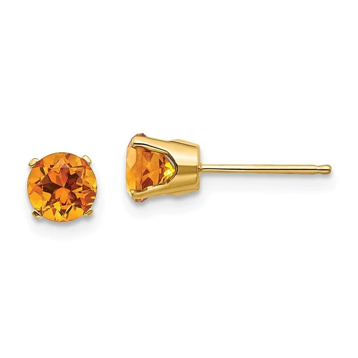 14k 5mm Citrine Earrings – November