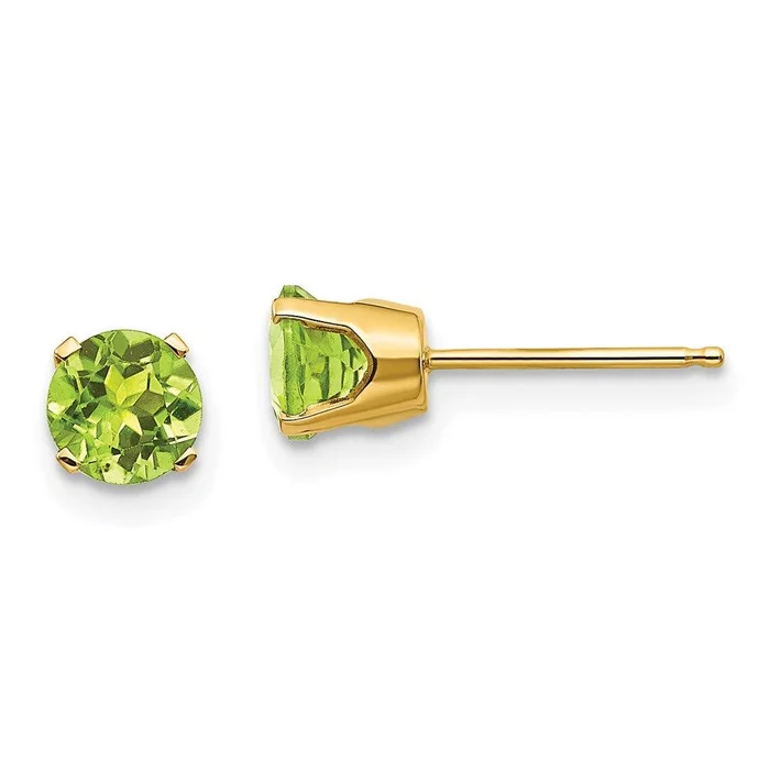 14k 5mm Peridot Earrings – August