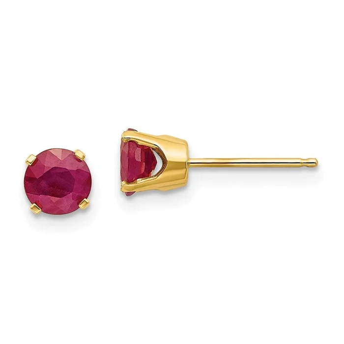 14k 5mm Ruby Earrings – July