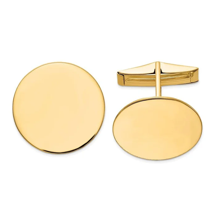 14K Circular Cuff Links