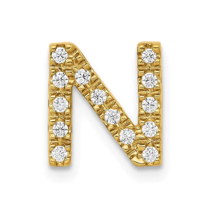 14k Diamond Initial N Charm