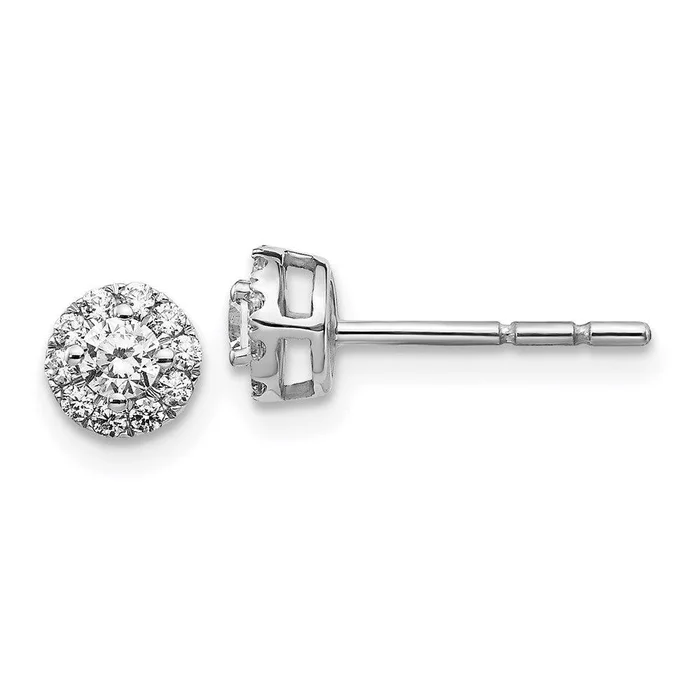 14k White Gold Diamond Cluster Post Earrings