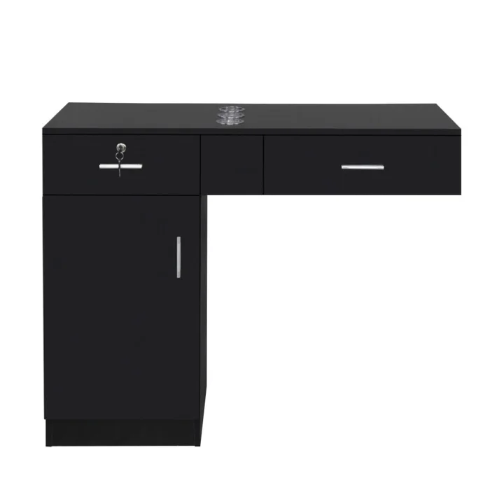 15 PCT E0 Particleboard Pitted Surface 2 Drawers 1 Lock 1 Door 3 Hair Dryer Salon Cabinet BlackSame 93533597