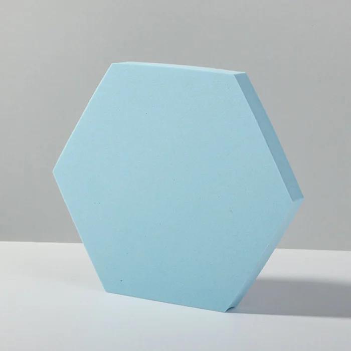 18 x 2cm Hexagon Geometric Cube Solid Color Photography Photo Background Table Shooting Foam Props (Light Blue)