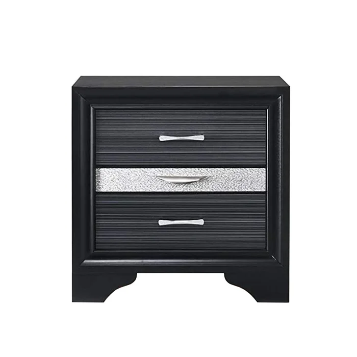 2 Drawers and 1 Jewelry Drawer Nightstand, Black GL-B016P253286