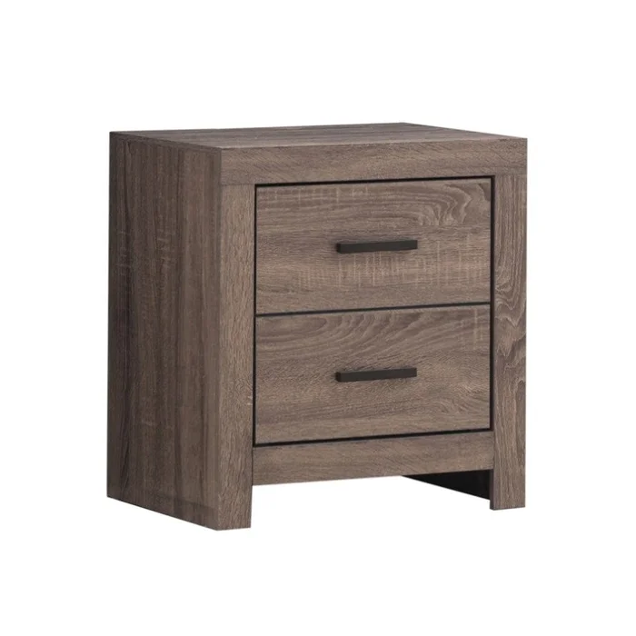 2 Drawers MDF Nightstand in Barrel Oak Finish GL-B016P255592