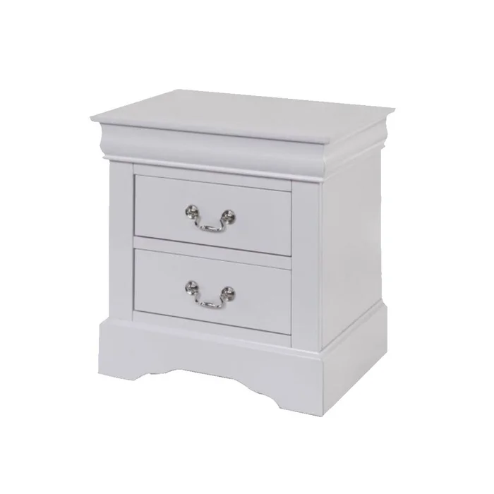 2 Drawers Solid Pine Nightstand in White Finish GL-B016P253281