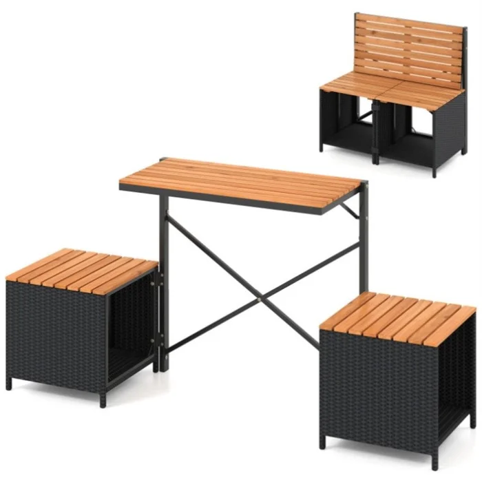 2-in-1 picnic table and chair set with storage 42666717