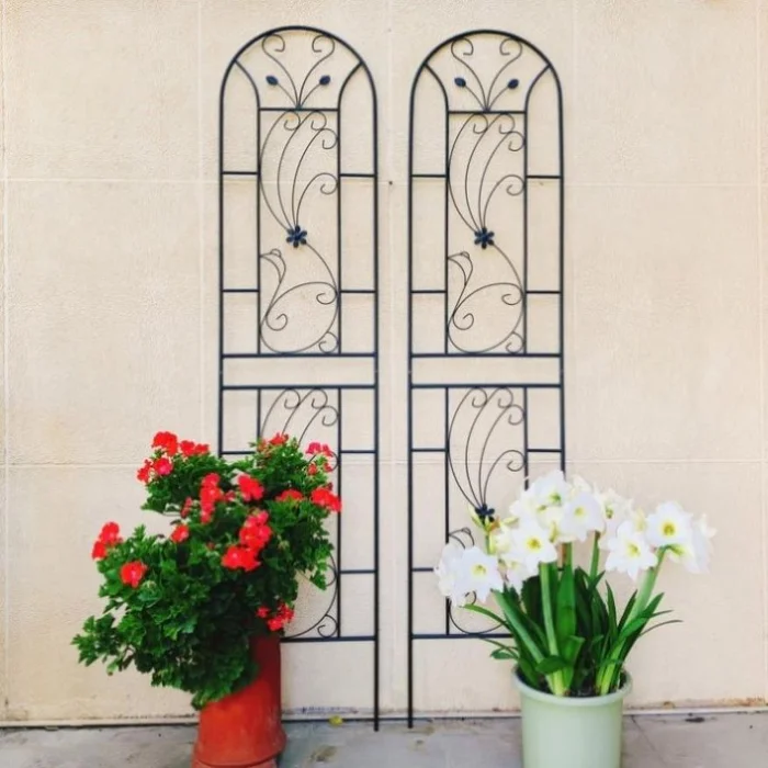 2 Pack Metal Garden Trellis 86.7″ x 19.7″ Rustproof Trellis for Climbing Plants Outdoor Flower 46403459