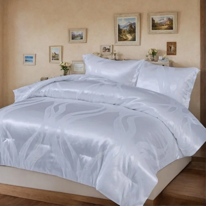 2-PC luxury satin microfiber bedding set, double-sided jacquard pattern, machine washable, OKO-100 91903611