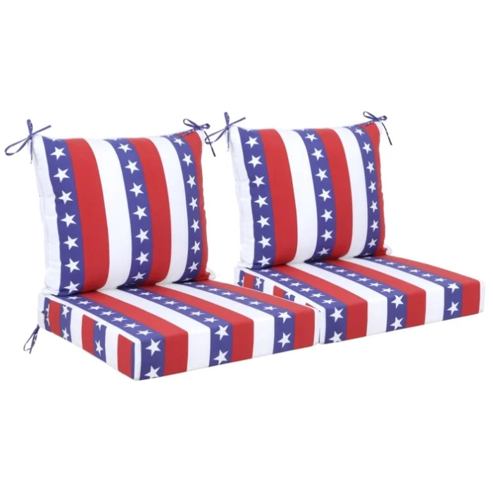 2 PCS Set 24×24 in Outdoor Deep Seat Cushion- Waterproof Fade-Resistant Patio Furniture Cushions 46970454