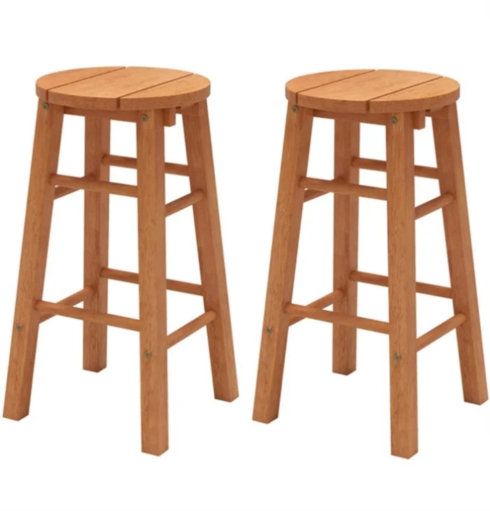 2 pieces wooden round bar stools 91783758