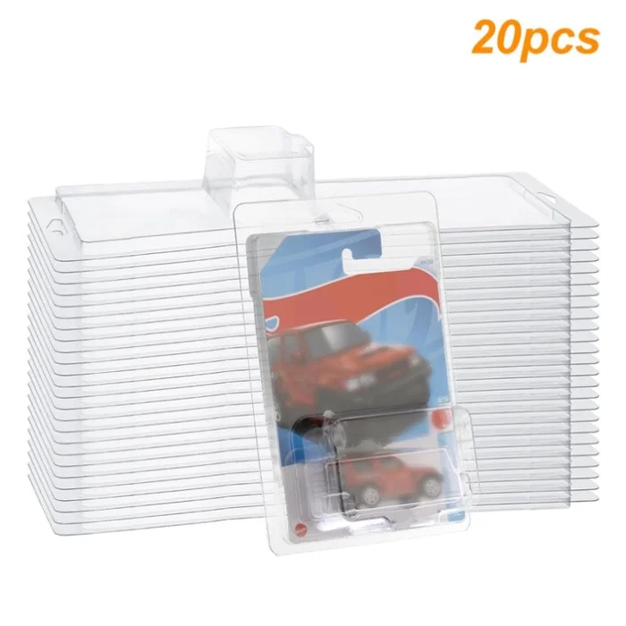 20PCS Clear Protector Cases Model Car Clamshell Cases Display Case Clear 67698080