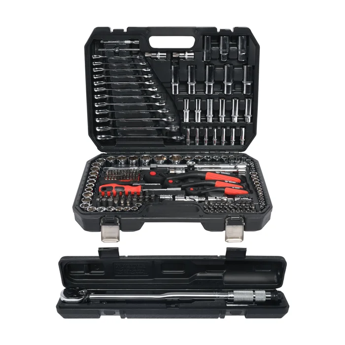215 Piece Professional Socket Set & Ratchet Spanners + Torque Wrench