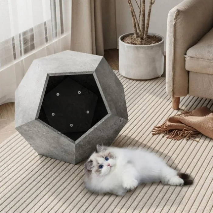 25.98″Modern Pet Furniture Cat Carrier Side Table, Sofa Side Table, Planter MDF Multifunctional 03226075