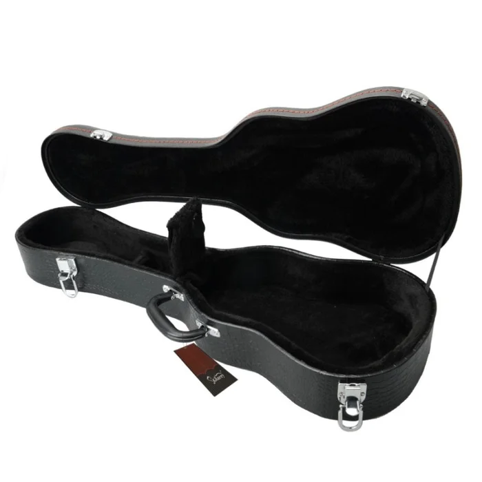 26″ Tenor Python Pattern Leather Ukulele Case Black 14670546