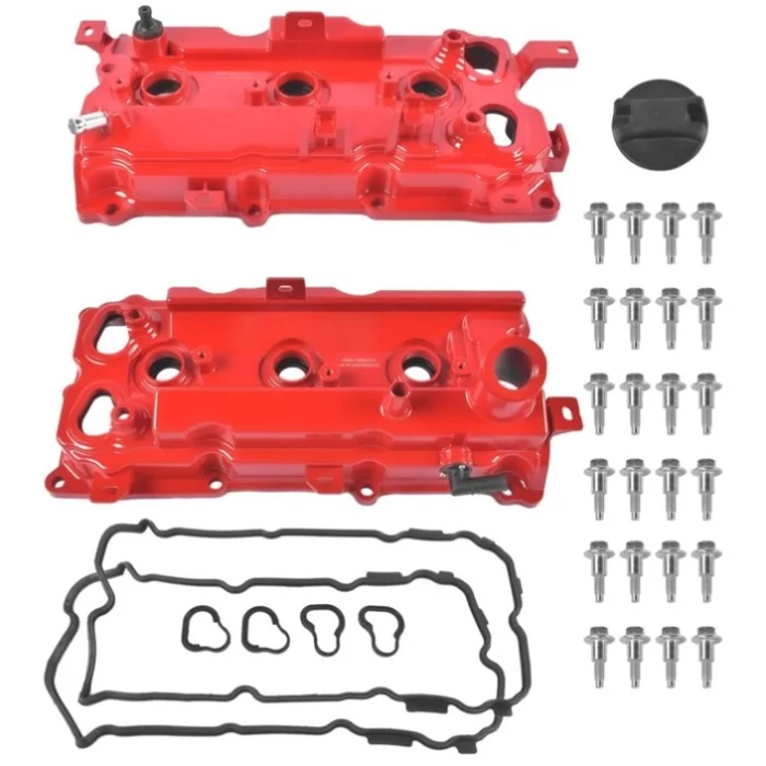 2Pcs Aluminum Valve Covers Red with Gasket Cap Fit for Infiniti EX35 FX35 G35 M35 M35h 3.5L V6 63827770