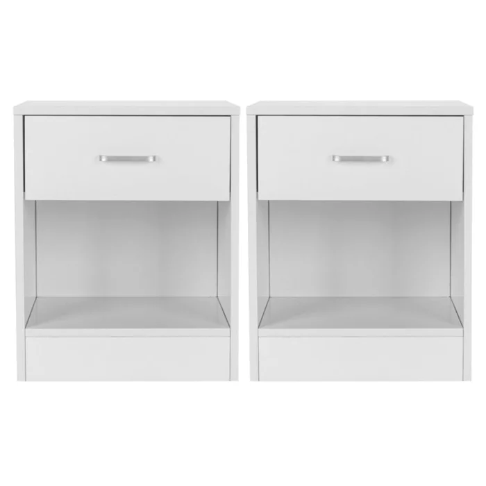 2pcs Night Stands with Drawer White 45067661