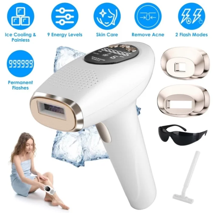 3 In 1 Ice Cooling Laser Hair Removal Painless Permanent At-Home IPL Hair Removal with 999,999 83194031