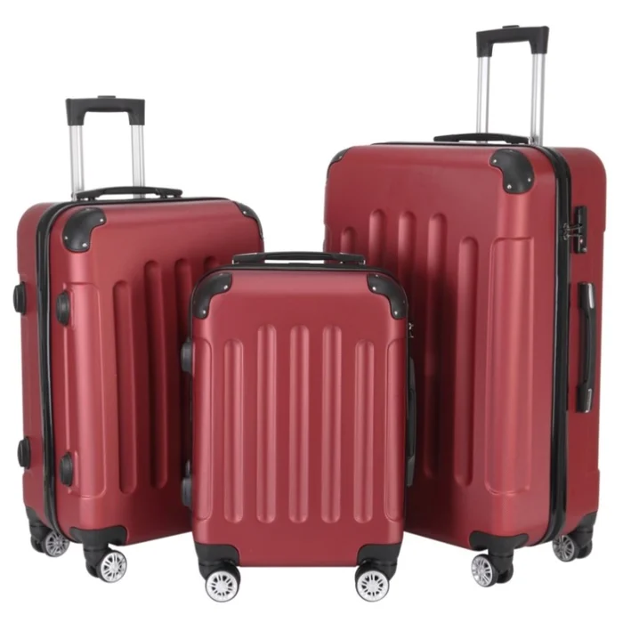 3-in-1 Portable ABS Trolley Case 20″ / 24″ / 28″ Wine Red 87679320