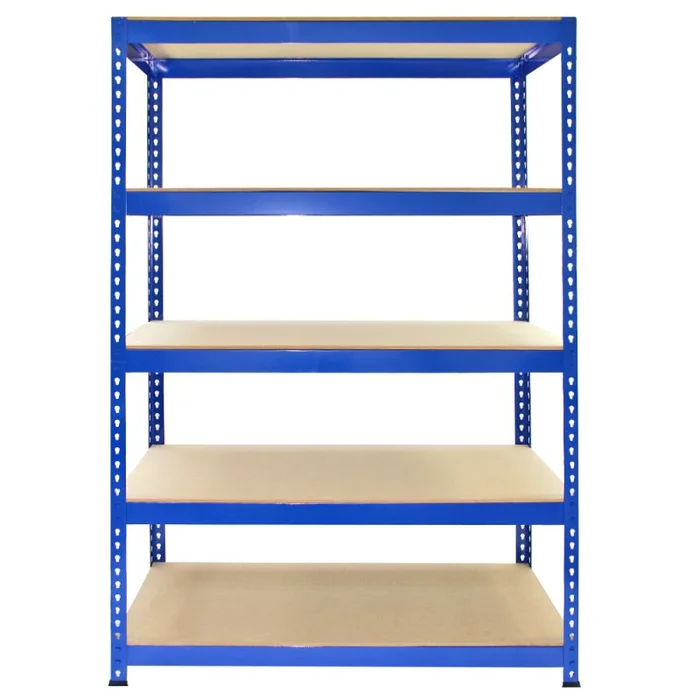 3 x Blue Racking Bay Unit 5 Tier Heavy Duty Steel Metal 200kg capacity Per Shelf Garage Shelves Storage Warehouse Shed Workshop Boltless Shelving 120 x 50 x 180cm Free Rubber Mallet