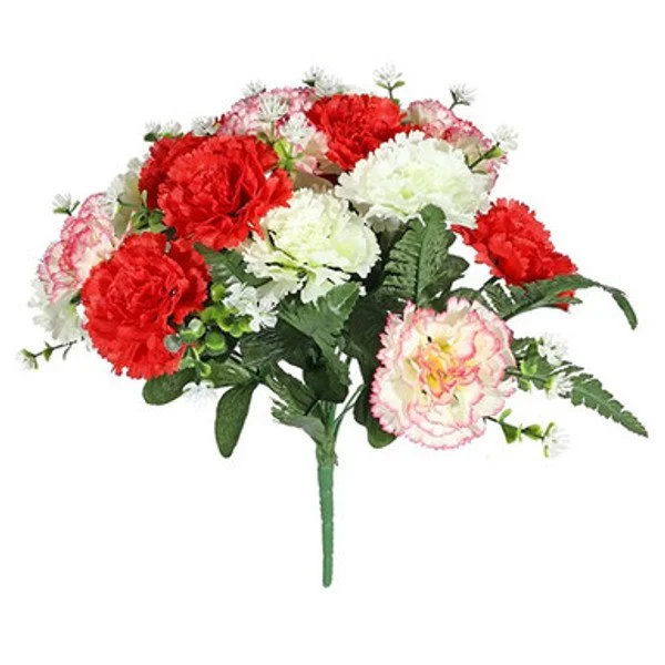 35cm Red Pembroke Carnation & Gypsophila Artificial Flowers