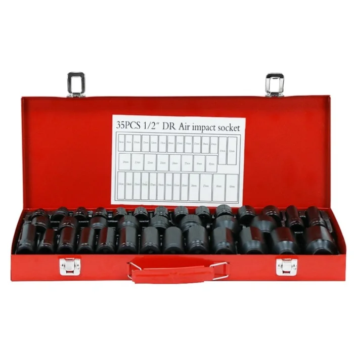 35pcs 1/2″ Deep Impact Socket Set Metric Drive 8-32mm Impact Sockets 95171650