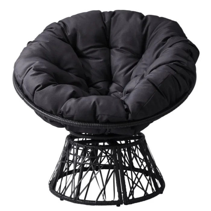 38″ Ergonomic Swivel Wicker Papasan Chair with Thick Tufted Cushions, 360 Degree Rotatable Chairs 44208273
