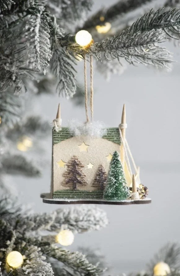 5×3.5×4″ Cardboard Lited Tent Ornament, Decorative Hanging Christmas Tree Ornaments for Holiday GL-W2078P253834