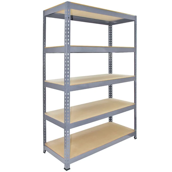 5 x Q-Rax Garage Storage Unit Grey 120cm Wide 5 Tier Shelving Garage Racking Bay