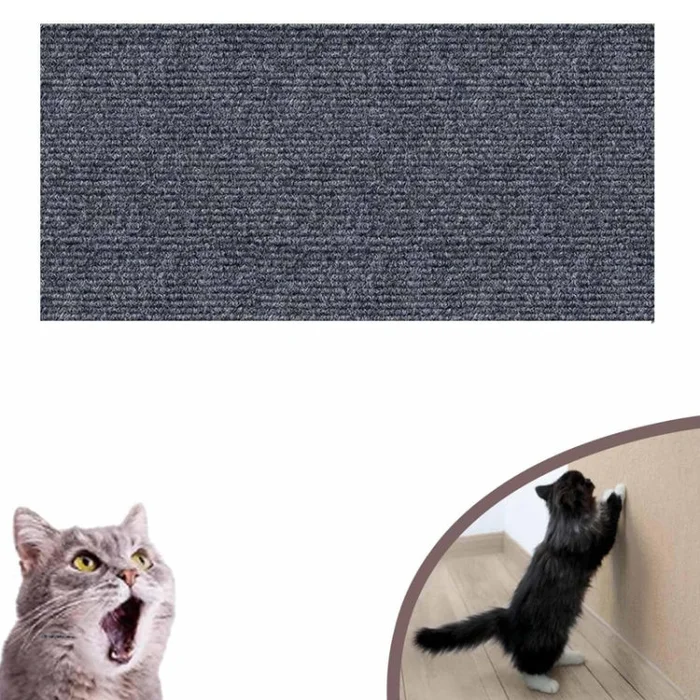 60 x 100cm Trimmable Self-Adhesive Cat Scratching Mat DIY Climbing Cat Scratcher(Dark Gray)
