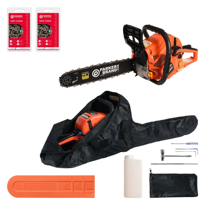 62cc 16″ Petrol Chainsaw + 2 x Chains + More