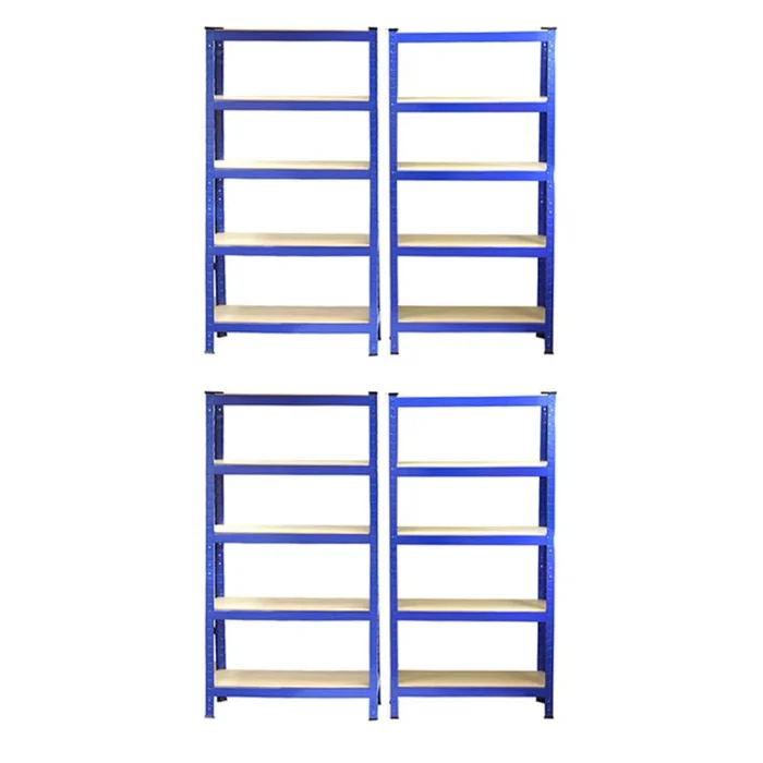 75cm Wide Racking Garage Storage Shelving Heavy Duty 5 Tier Shelf Unit 75cm x 30cm x 150cm Blue/Black (4, Blue)