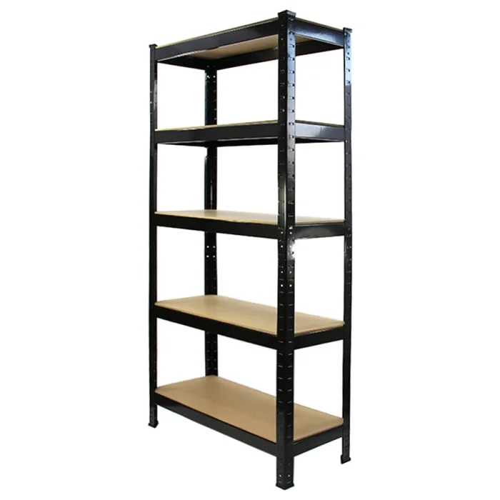 75cm Wide Racking Garage Storage Shelving Heavy Duty 5 Tier Shelf Unit (Black)