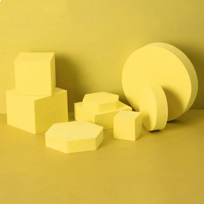 8 in 1 Different Sizes Geometric Cube Solid Color Photography Photo Background Table Shooting Foam Props (Yellow)